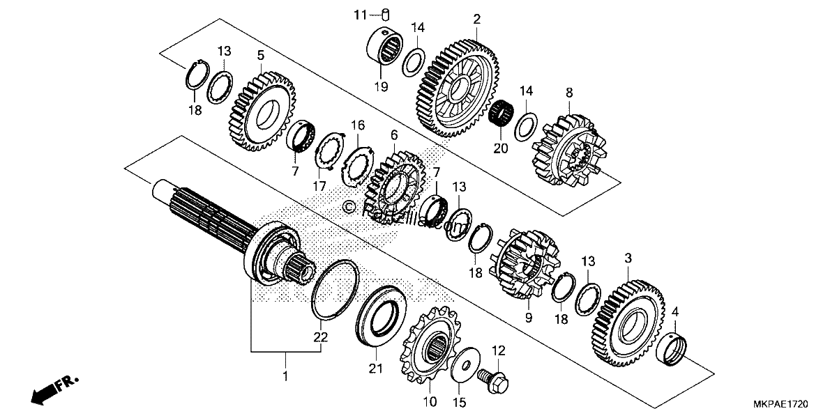 Diagrama de TRANSMISSION COUNTERSHAFT