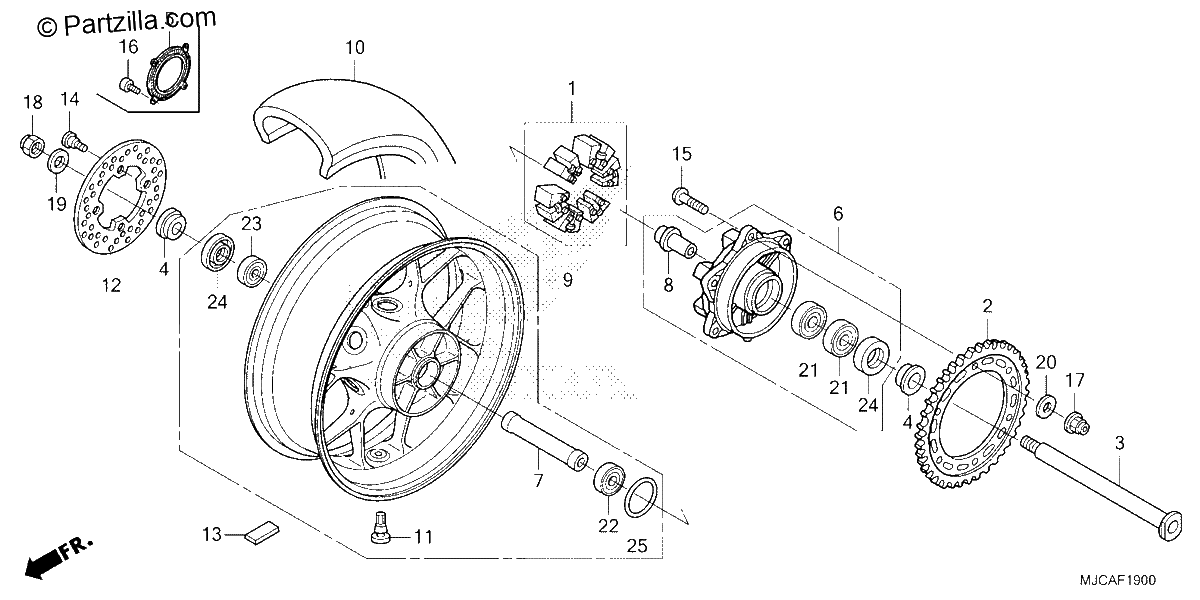 Diagrama de REAR WHEEL