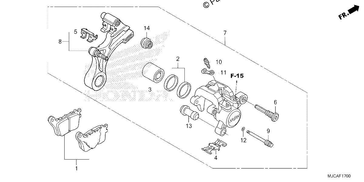 Diagrama de REAR BRAKE CALIPER 1