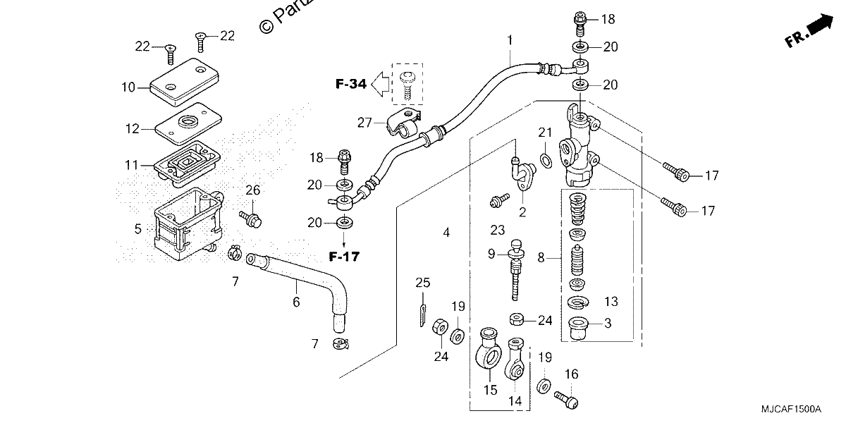 Diagrama de REAR BRAKE MASTER CYLINDER 1