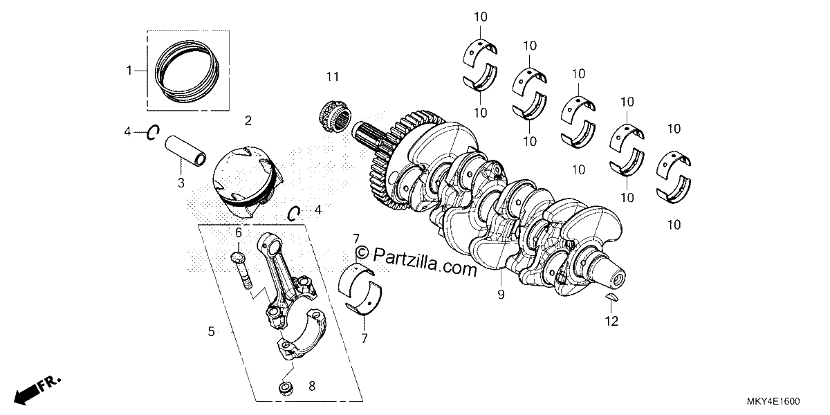 Diagrama de CRANKSHAFT PISTON