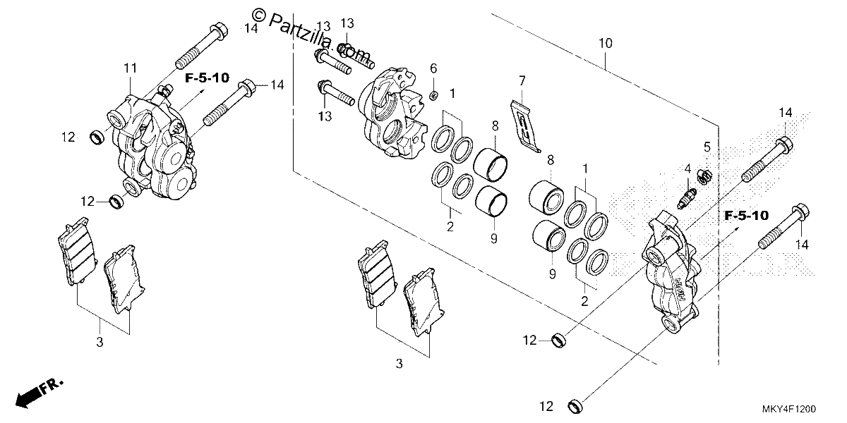 Diagrama de FRONT BRAKE CALIPER