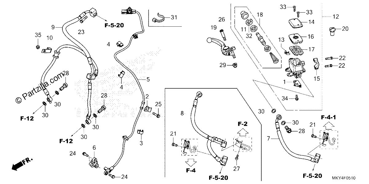 Diagrama de FRONT BRAKE MASTER CYLINDER