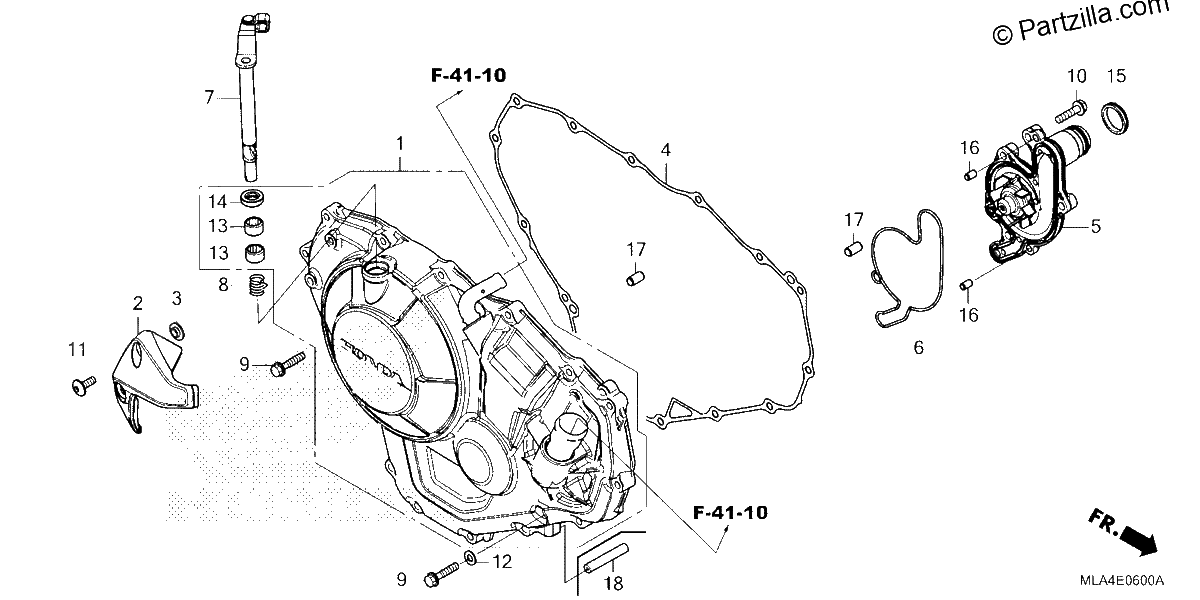 Diagrama de RIGHT CRANKCASE COVER