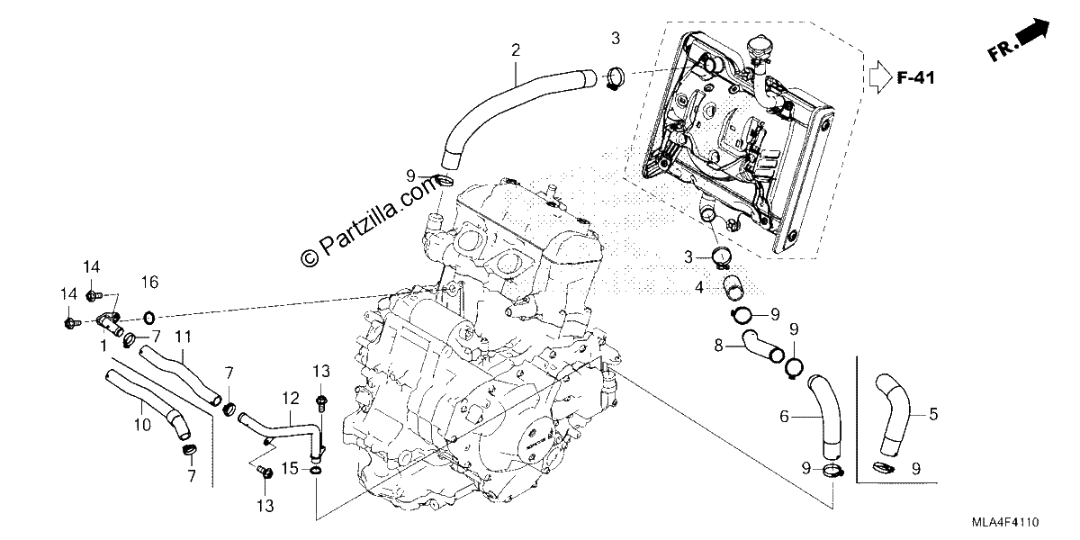 Diagrama de RADIATOR HOSE WATER PIPE