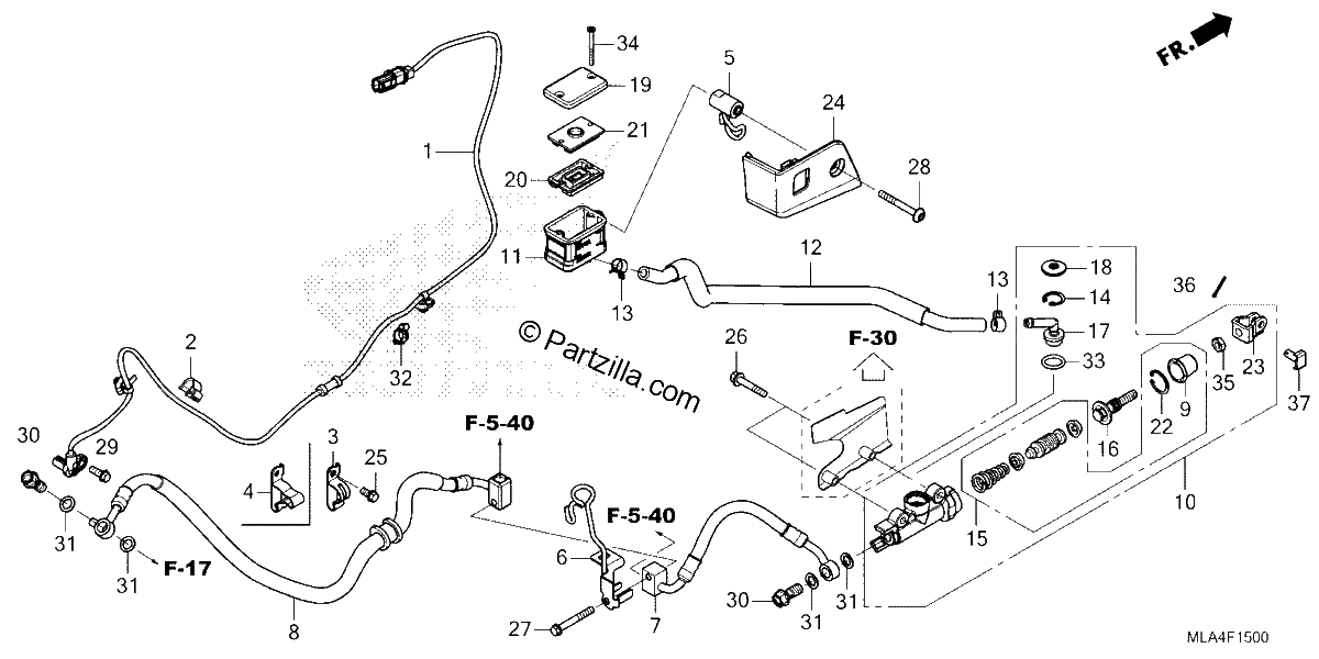 Diagrama de REAR BRAKE MASTER CYLINDER