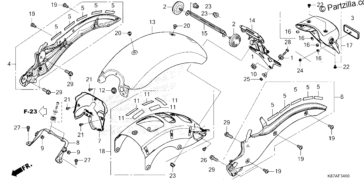 Diagrama de REAR FENDER