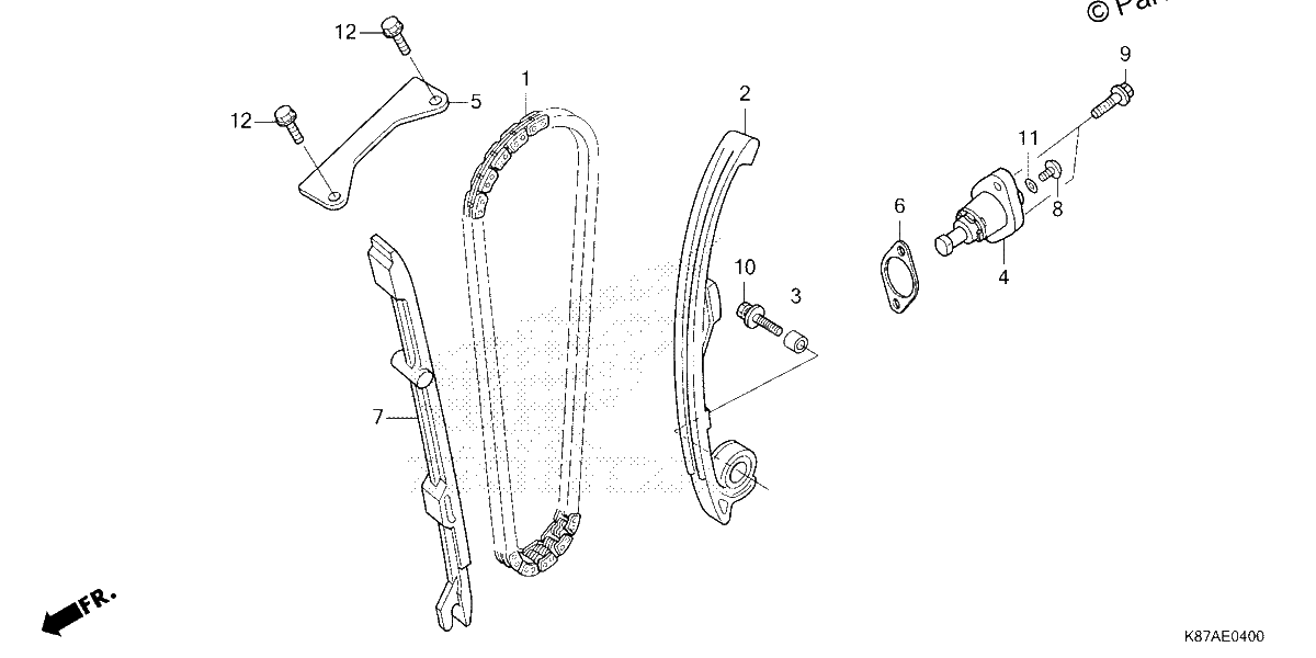 Diagrama de CAM CHAIN TENSIONER