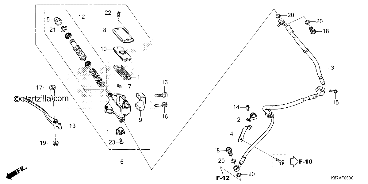 Diagrama de FRONT BRAKE MASTER CYLINDER 1