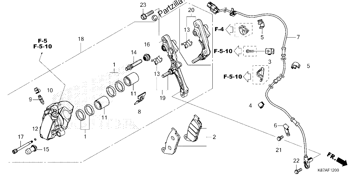 Diagrama de FRONT BRAKE CALIPER