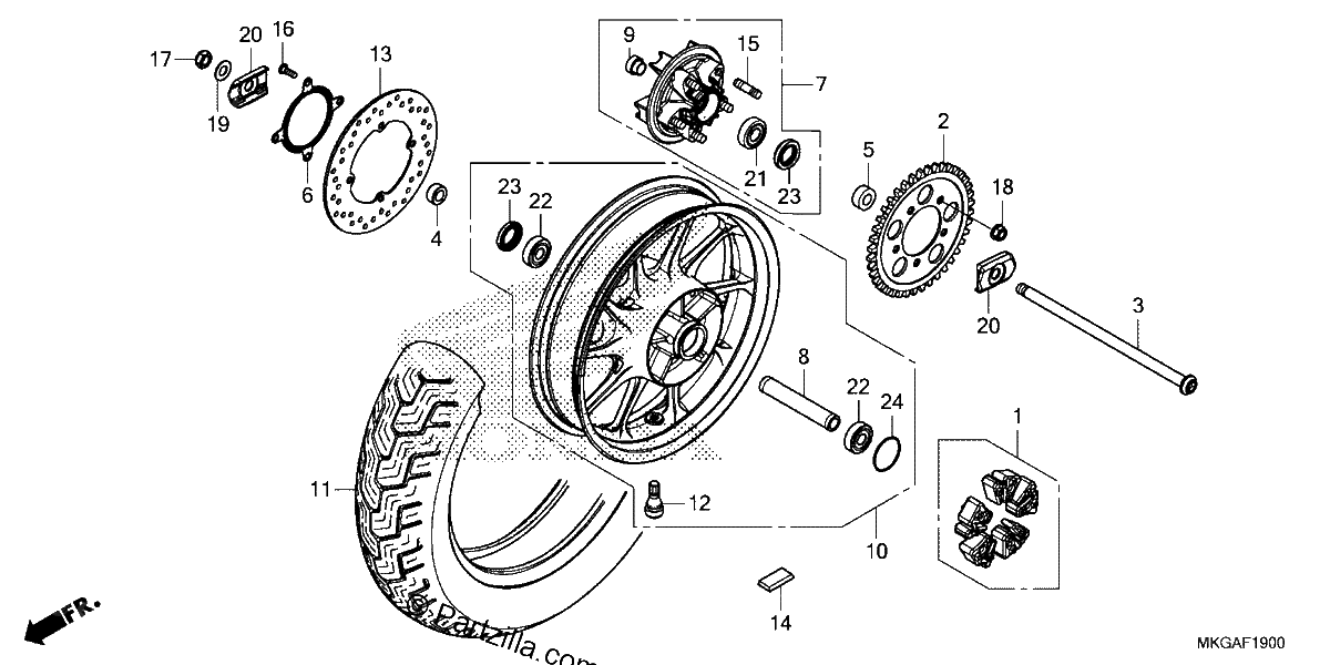 Diagrama de REAR WHEEL