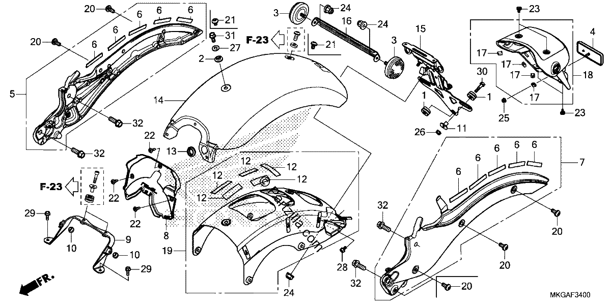 Diagrama de REAR FENDER