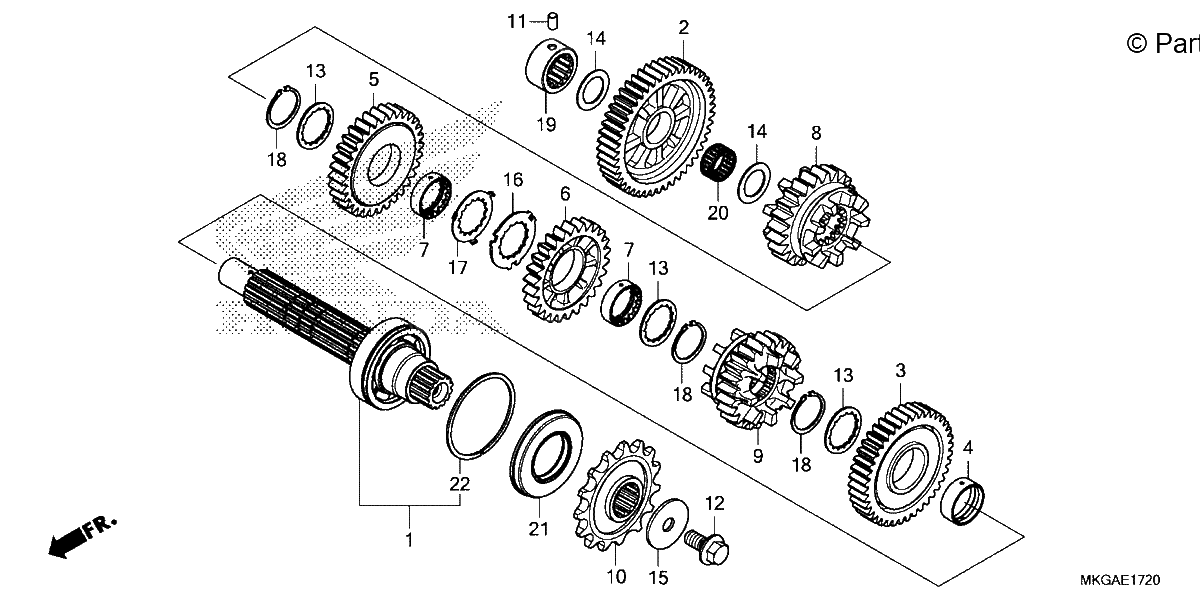 Diagrama de TRANSMISSION COUNTERSHAFT
