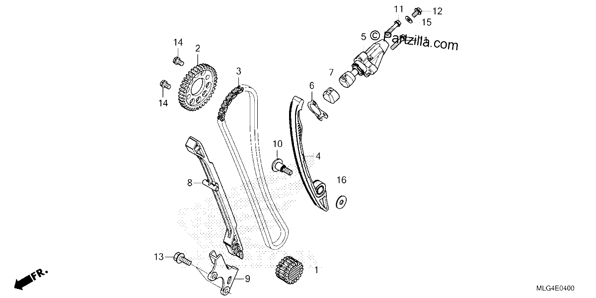 Diagrama de CAM CHAIN TENSIONER