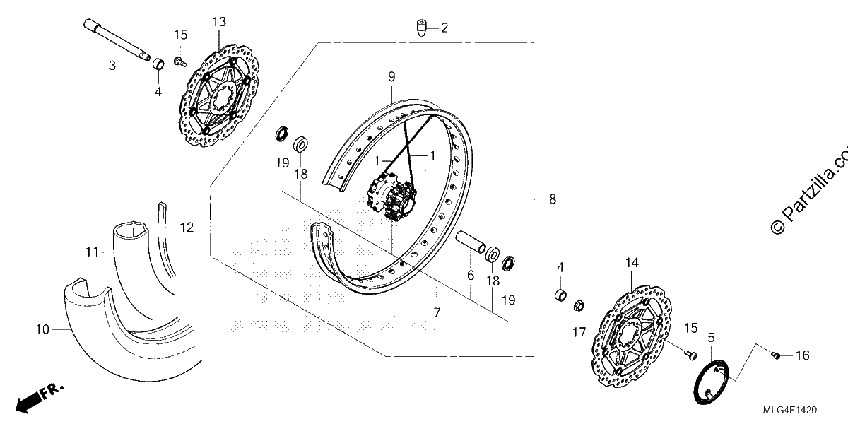 Diagrama de FRONT WHEEL 1