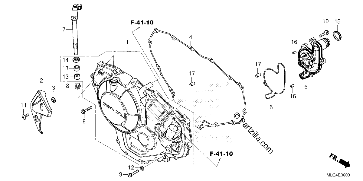 Diagrama de RIGHT CRANKCASE COVER 1