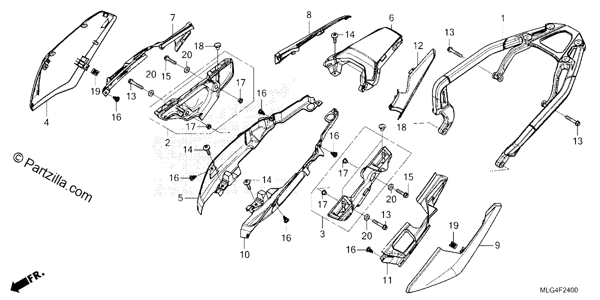 Diagrama de SIDE COVER REAR CARRIER 1