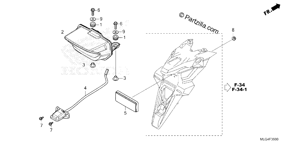 Diagrama de TAILLIGHT LICENSE LIGHT