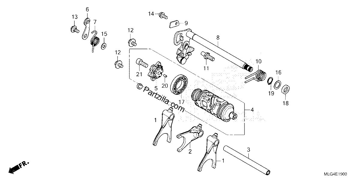 Diagrama de GEARSHIFT DRUM 1