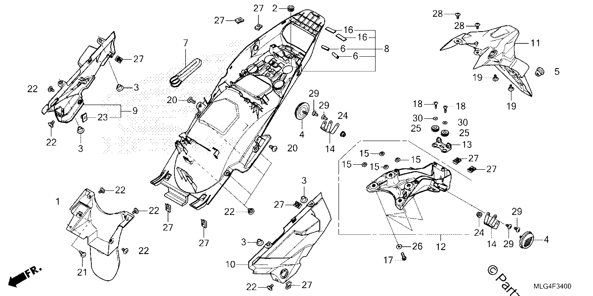 Diagrama de REAR FENDER 1