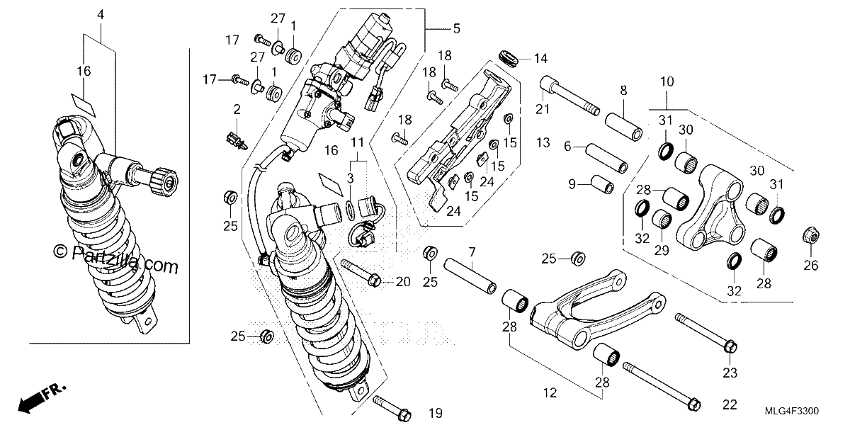 Diagrama de REAR SHOCK ABSORBER