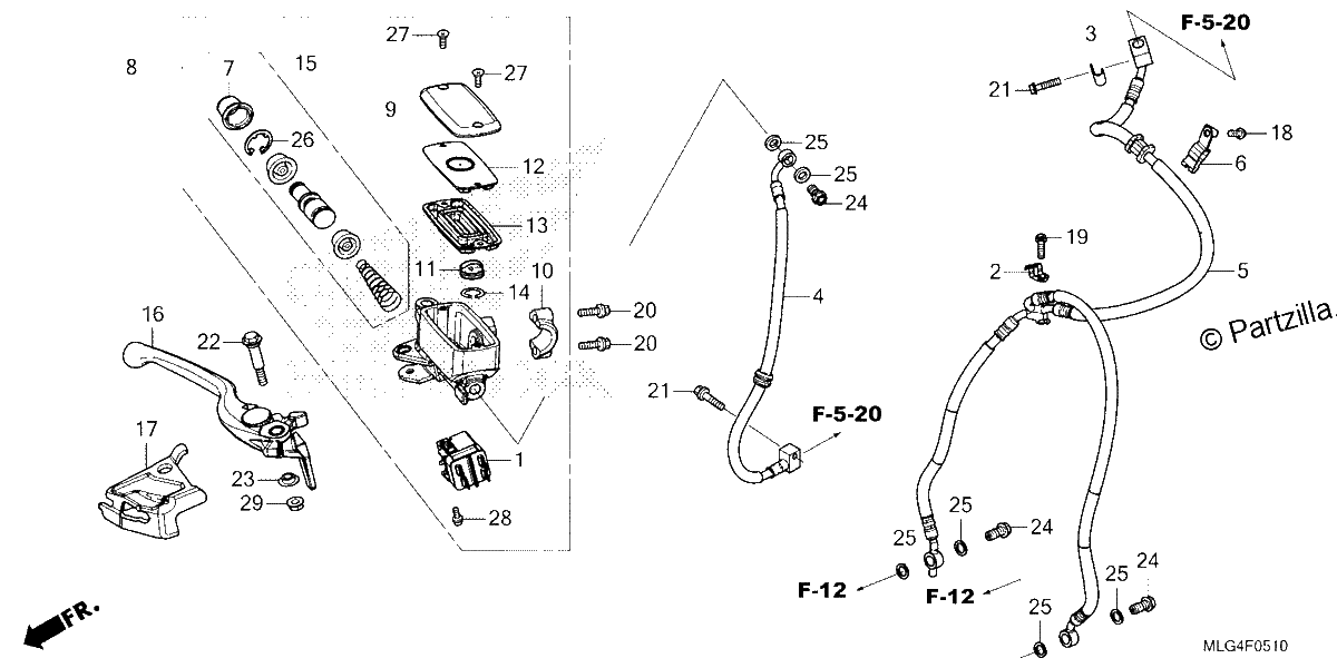 Diagrama de FRONT BRAKE MASTER CYLINDER