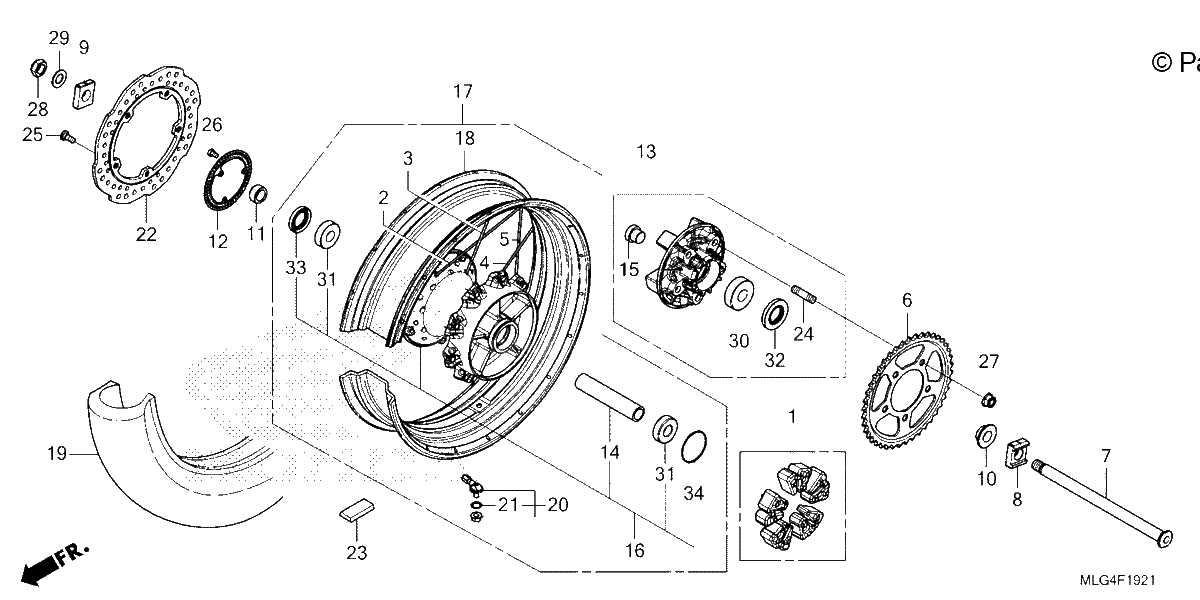 Diagrama de REAR WHEEL 2