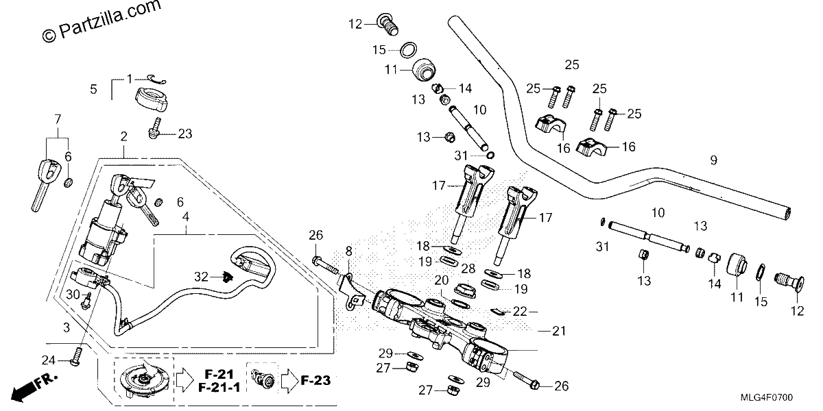 Diagrama de HANDLEBAR TOP BRIDGE