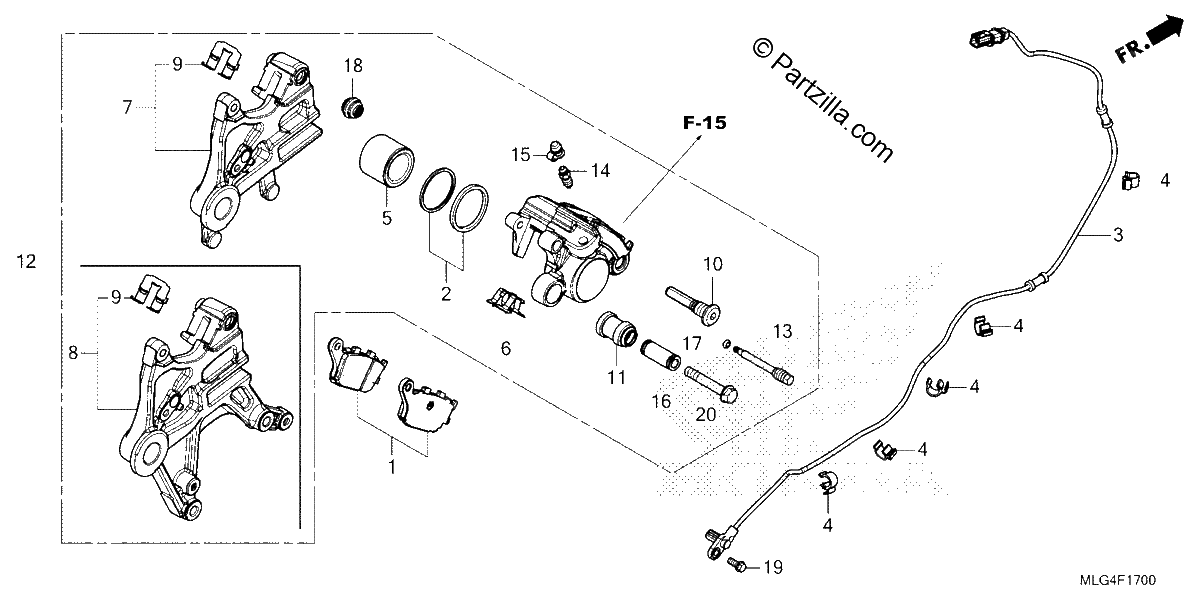 Diagrama de REAR BRAKE CALIPER