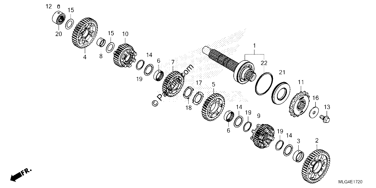 Diagrama de TRANSMISSION COUNTERSHAFT DCT