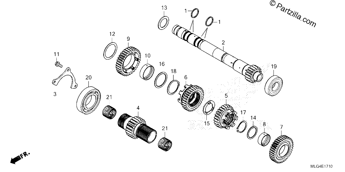 Diagrama de TRANSMISSION MAINSHAFT DCT
