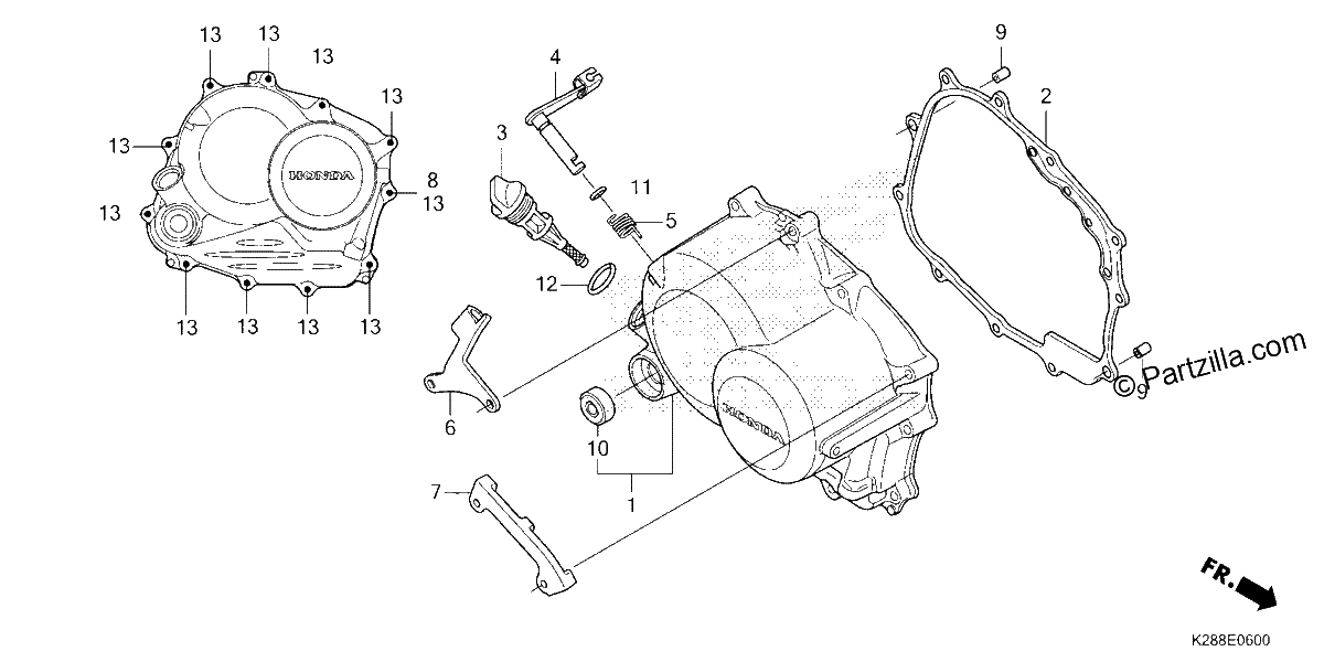Diagrama de RIGHT CRANKCASE COVER