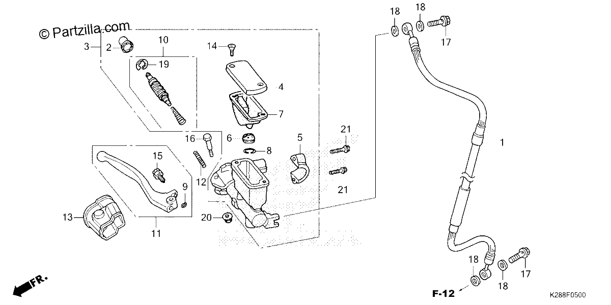 Diagrama de FRONT BRAKE MASTER CYLINDER