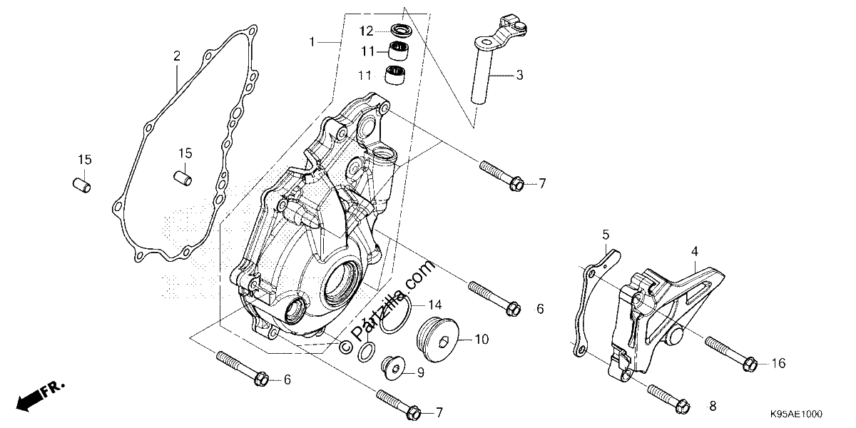 Diagrama de LEFT CRANKCASE COVER