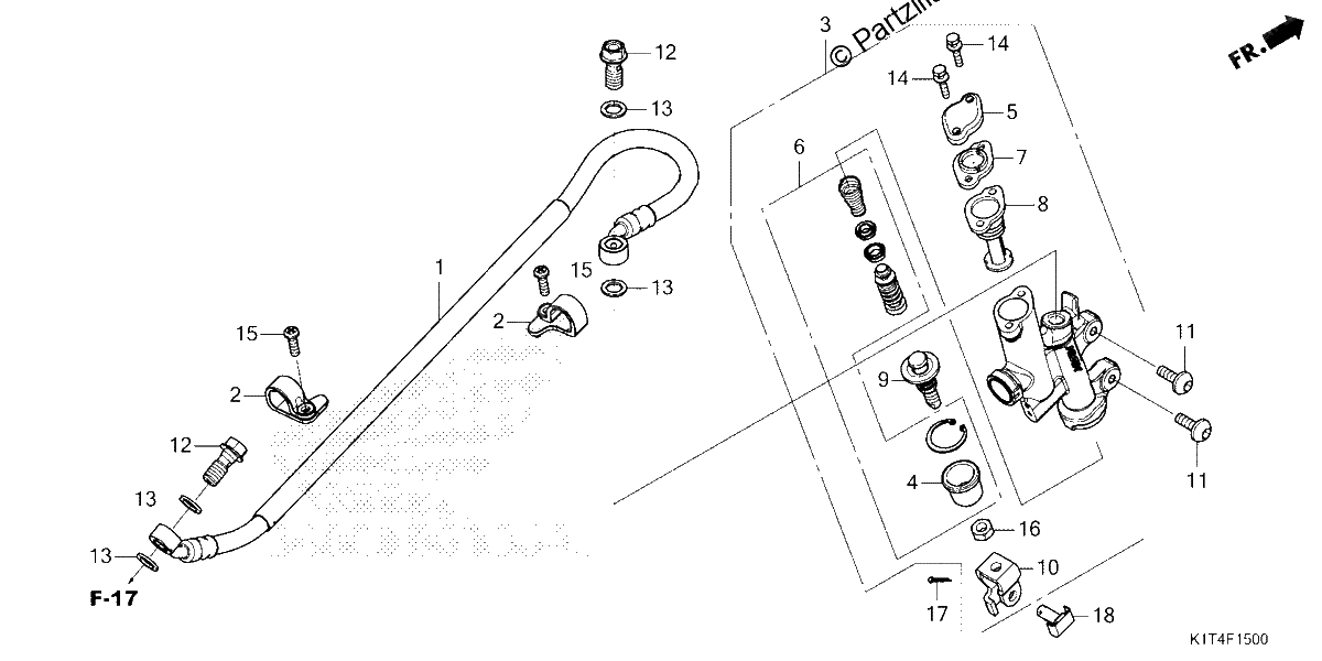 Diagrama de REAR BRAKE MASTER CYLINDER 1