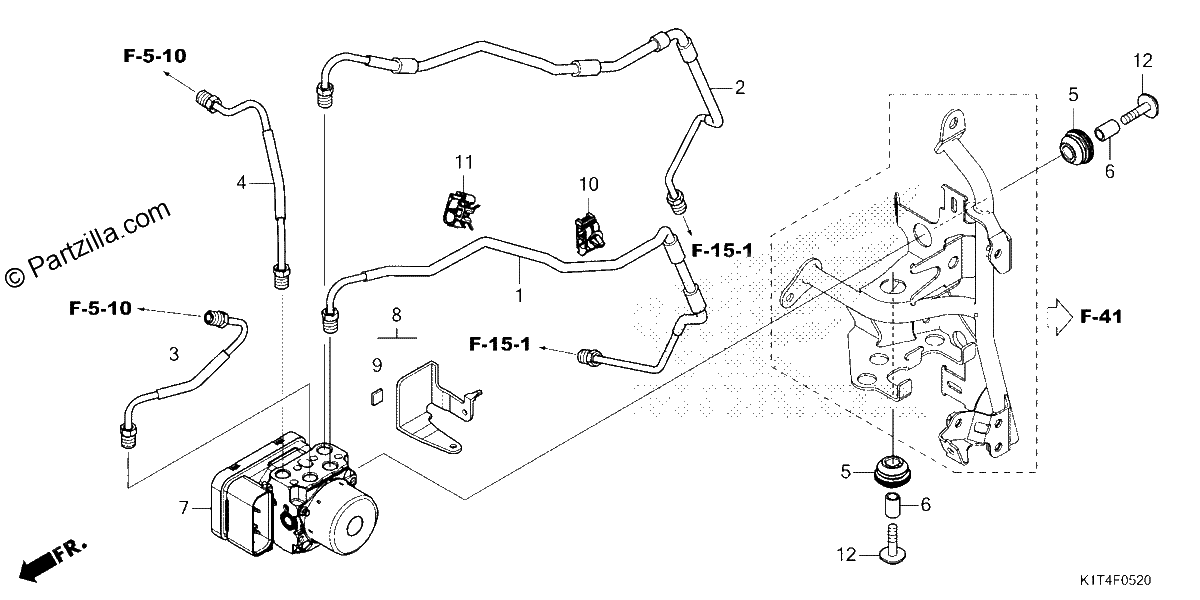Diagrama de ABS MODULATOR BRAKE PIPE