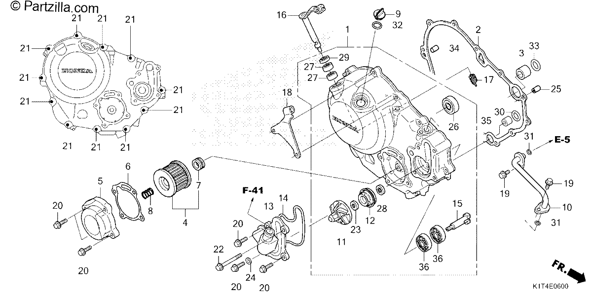 Diagrama de RIGHT CRANKCASE COVER