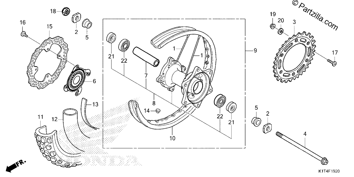 Diagrama de REAR WHEEL