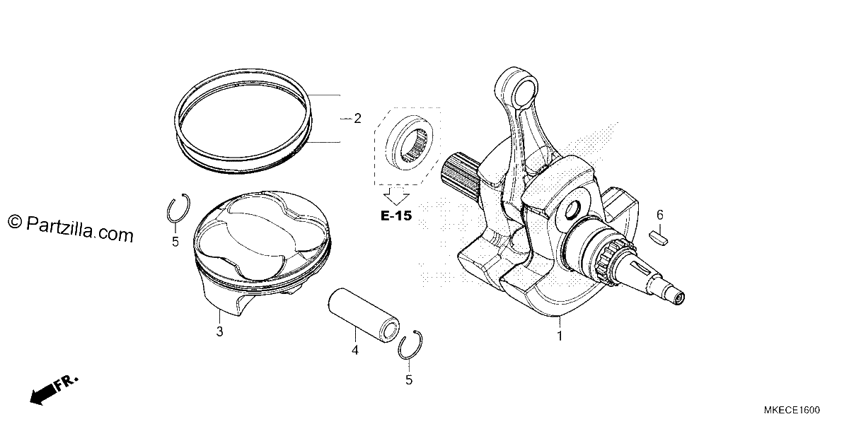 Diagrama de CRANKSHAFT PISTON