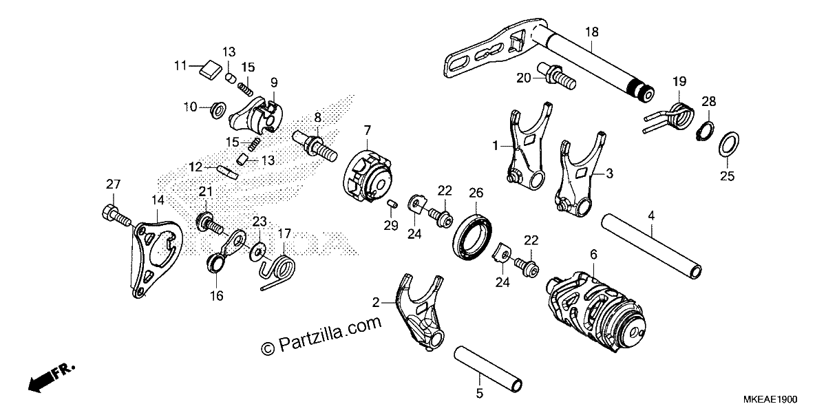 Diagrama de GEARSHIFT DRUM