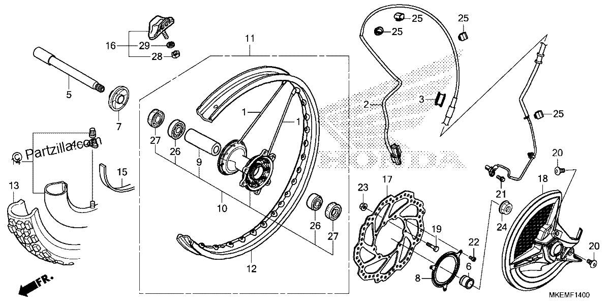 Diagrama de FRONT WHEEL