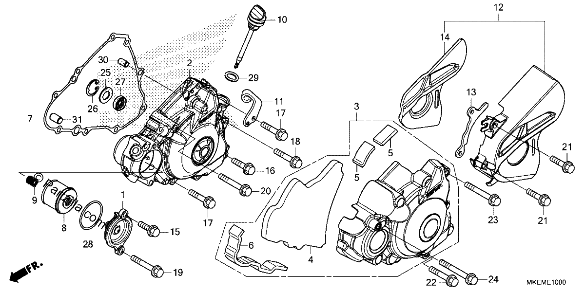 Diagrama de LEFT CRANKCASE COVER
