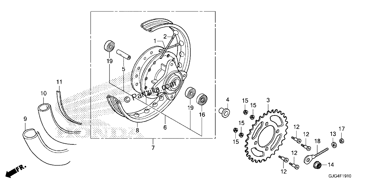 Diagrama de REAR WHEEL