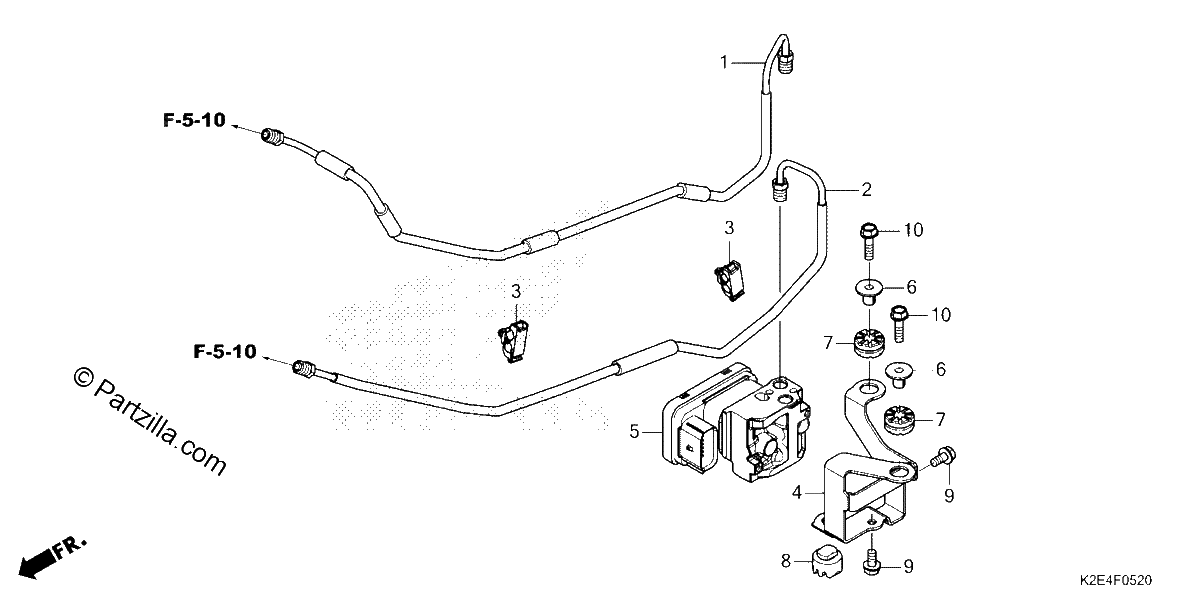 Diagrama de ABS MODULATOR BRAKE PIPE