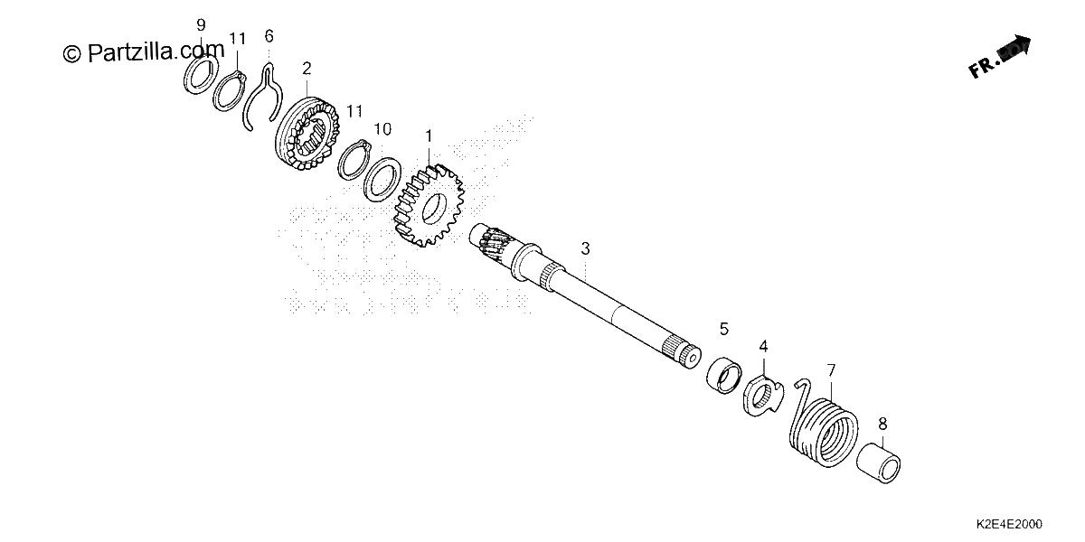 Diagrama de KICK STARTER SPINDLE