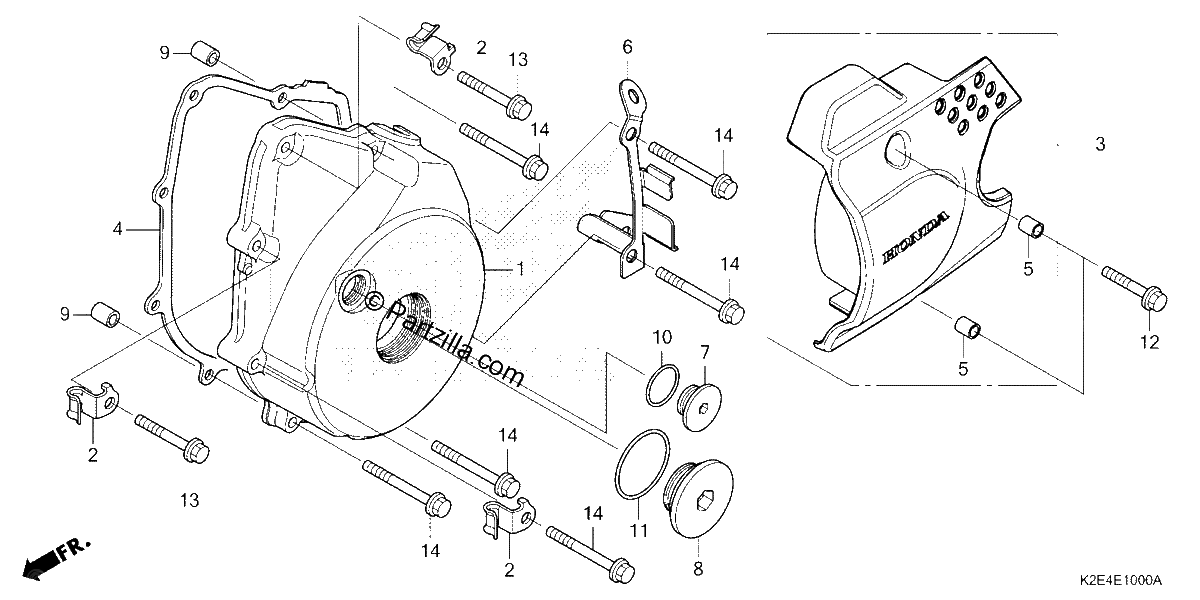 Diagrama de LEFT CRANKCASE COVER