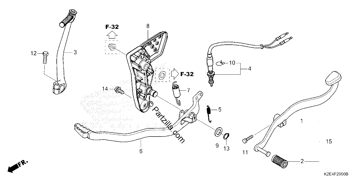 Diagrama de PEDAL KICK STARTER ARM