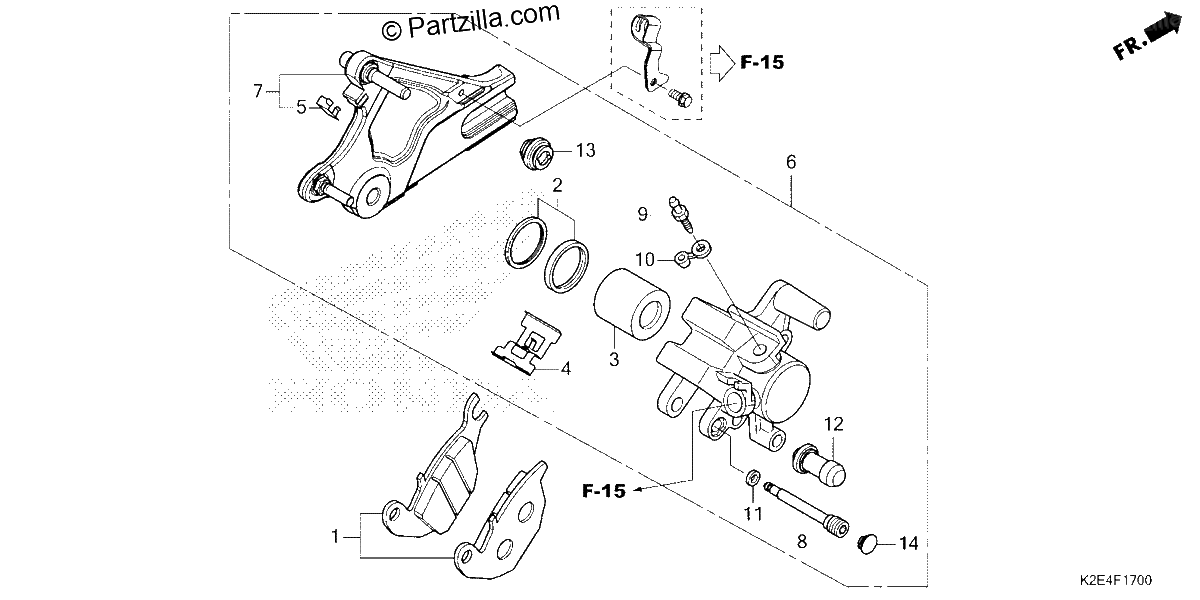 Diagrama de REAR BRAKE CALIPER