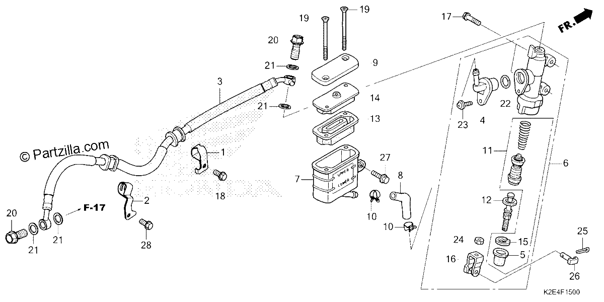 Diagrama de REAR BRAKE MASTER CYLINDER