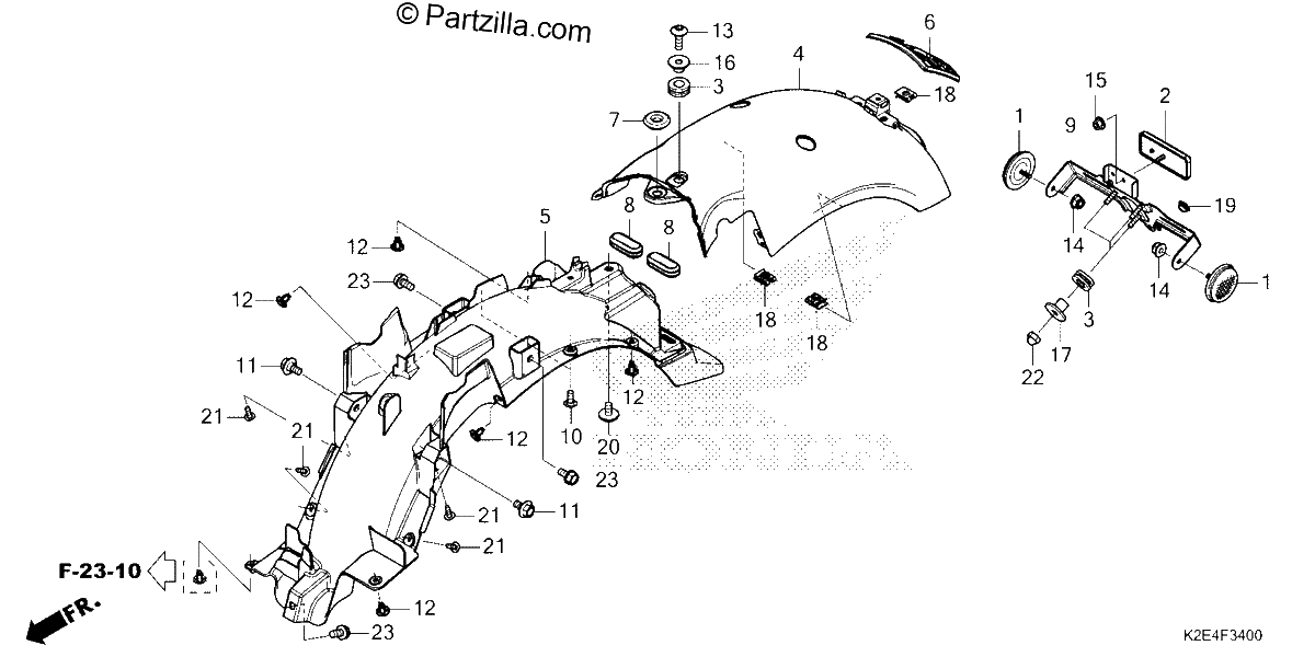 Diagrama de REAR FENDER